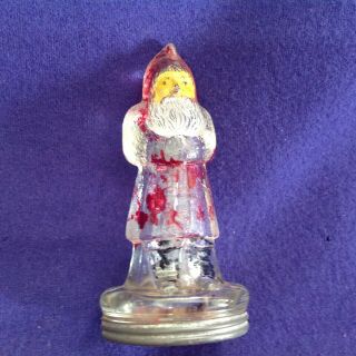Antique Victory Painted Glass Santa Clause Belsnickle Christmas Candy Container