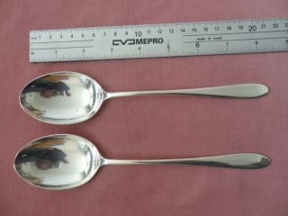 Vintage David Mellor Pride Cutlery 2 X Serving Spoons Walker Hall Silver Plated