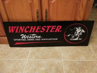 Vintage Winchester Sporting Arms And Ammunition Metal Sign 1960 