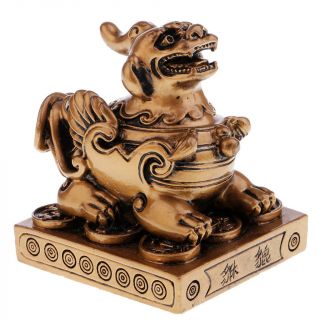 Feng Shui Wooden Pi Xiu Figurine To Attract Wealth Good Luck Home Decor 2