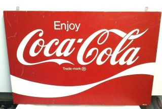 Vintage 1960s Coke Coca Cola Soda Pop Metal Advertising Sign 36x24