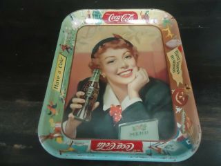 Vintage Coca - Cola 1953 - Thirst Know No Season - Vg - Serving Tray -