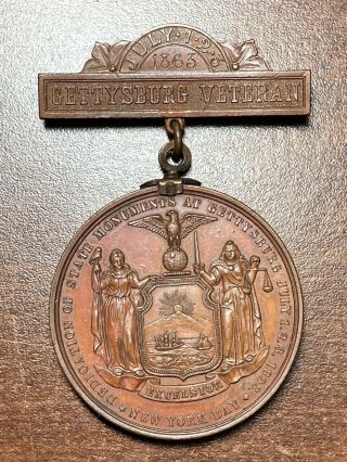 Gettysburg Veteran Medal,  N.  Y.  1893 Dedication Name Engraved