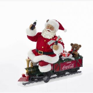 Fabriche Coca Cola Santa On Train Led Garland Figurine Cc5171 13.  25 Inch
