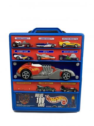 Hot Wheels Speed Shop 100 Car Rolling Carry Case Handle Mattel Case - Vintage