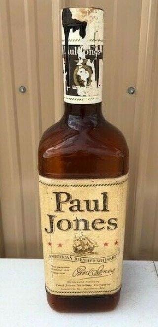 Vintage Paul Jones Whiskey Large Advertising Bottle - 28.  5 " Tall - Rare