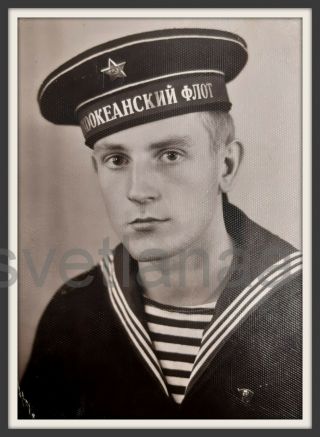1967 Sailor Fleet Navy Handsome Young Man Marine Guy Blond Boy Cap Vintage Photo