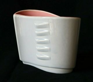 Vintage Red Wing Pottery Curved Vase B 1440 Gray & Pink Mid Century Modern