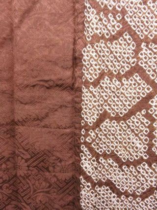 01vbcf 2077 Silk Fabric Vintage Japanese Kimono Hand Stitched Shibori