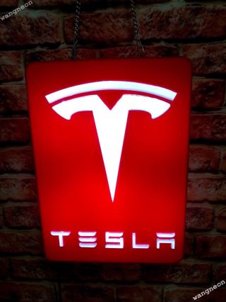Tesla Roadster Model 3/s/x Logo Auto Car Dealer 3d Carved Led Light Box Sign