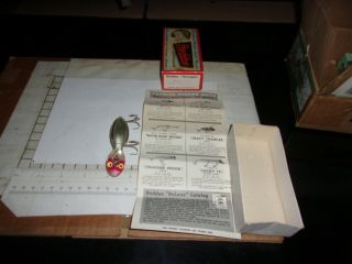 Vintage Heddon Dowagiac Tadpolly Spook Fishing Lure W/ 9000 Xrs Box & Paperwork
