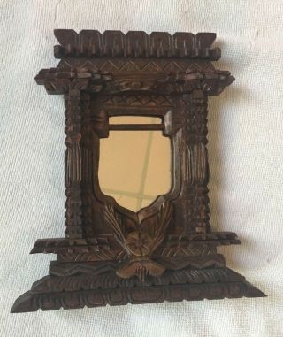 Vintage Antique Handmade Carve Wooden Mirror Art Home Decorative Gift Wall
