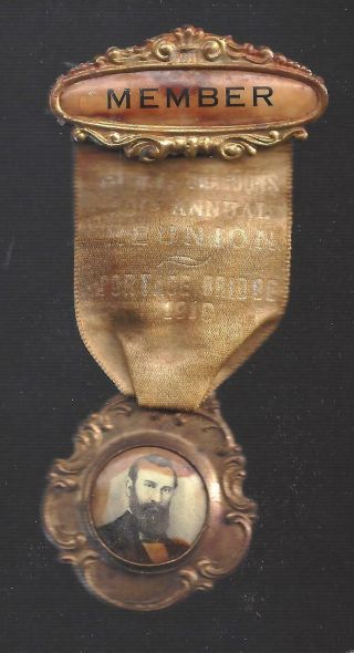 1919 Gar Badge 1st York Dragoons At Portage Bridge Ny