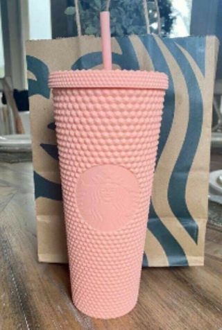Starbucks Spring 2020 Matte Pink Studded Tumbler 24 Oz Limited Edition Cup