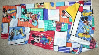 Vintage Disney Pacific Mickey Mouse Twin Sheet Set,  Fitted,  Flat And Pillowcase