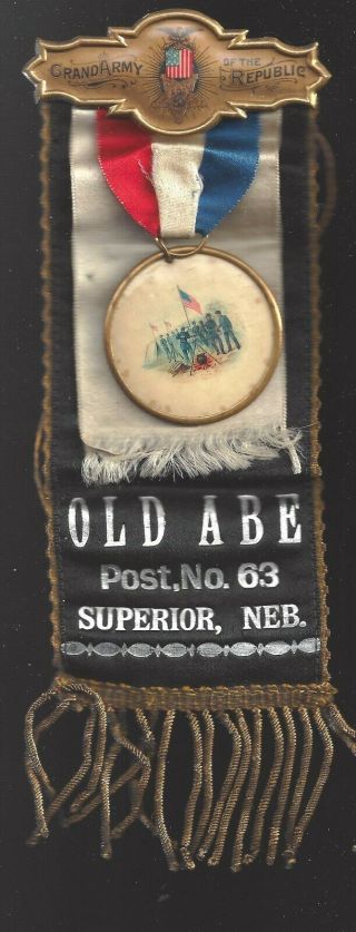 Large Gar Badge Old Abe Post No.  63 Superior Nebraska