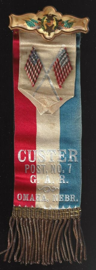 Large Gar Badge Custer Post No.  7 Omaha Nebraska
