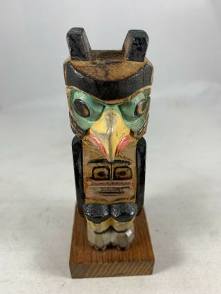 Small Vintage Hand Carved Totem Pole