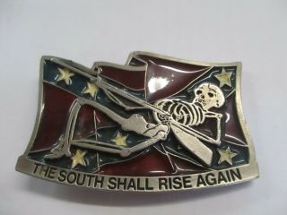 Civil War Confederate Belt Buckle The South Shall Rise Again