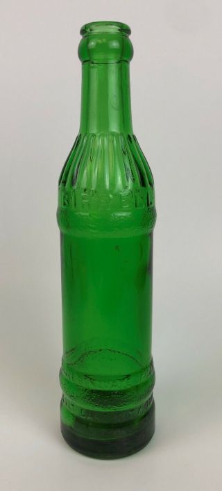 Vintage Birrell Bottling Green Glass 7 1/2 Oz Embossed Soda Bottle