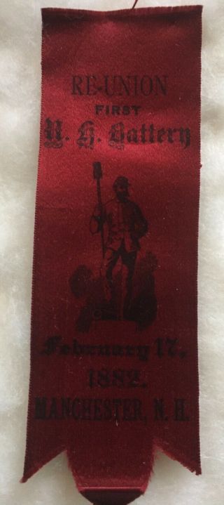 Civil War Reunion Ribbon For The First N.  H.  Battery