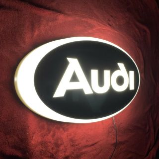 Audi Led Illuminated Light Up Garage Sign Petrol Gasoline Automobilia Quattro
