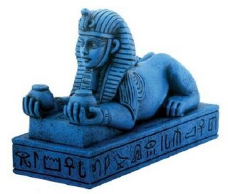 Blue Amenhotep Iii Pharaoh Egyptian Sphinx Figurine