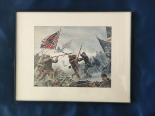 Civil War Mort Kuntsler Framed Print/picture - “the High Tide” Gettysburg