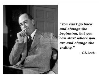 C.  S.  Lewis Not Late To Change Quote W/ Facsimile Autograph - 8x10 Photo (pq - 040)