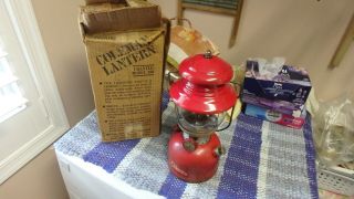 Vintage Coleman Red 200a Lantern Dated 1/63,  Box