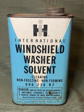International Harvester Scout Truck Windshield Washer Advertising Tin Litho Can