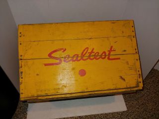 Vintage 1959 Sealtest Dairy Yellow Wood Milk Crate,  Pennsylvania,  Supplee,  Miller