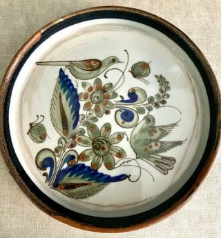 Vtg Ken Edwards Mexican Hand Made & Painted Pottery,  Birds,  Flowers,  Butterfly