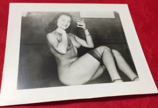 Vtg 1950’s Irving Klaw Model June King Nude Risque Spicy Pinup Snapshot Photo 3