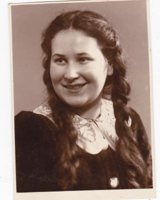1950s Young Woman Girl Long Hair Braids Fashion Russian Soviet Photo