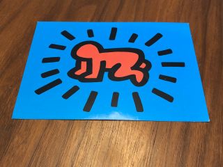 Postcard Keith Haring Untitled Artpost Red Blue Baby Vtg