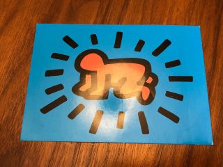 Postcard Keith Haring Untitled Artpost Red Blue Baby Vtg 2