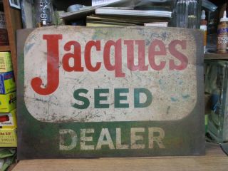 Jacques Farm Seed Dealer Company Steel Metal Field Sign Hybrids Seed Corn