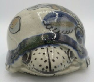 Ken Edwards Mexican Tonala Pottery Turtle Figurine 4 1/2 " L X 2 3/4 " H X 3 1/4 "