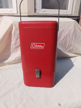 Coleman 200a Red Lantern W/metal Carrying Case Dates 02/69 & Accessories