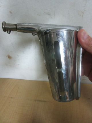 Vintage Chrome Soap Dispenser Bathroom Gas Station Industrial Shop Glass Insert