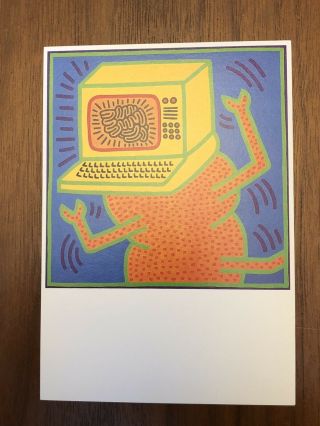 Postcard Keith Haring Untitled Computer A1500 1984 Vtg