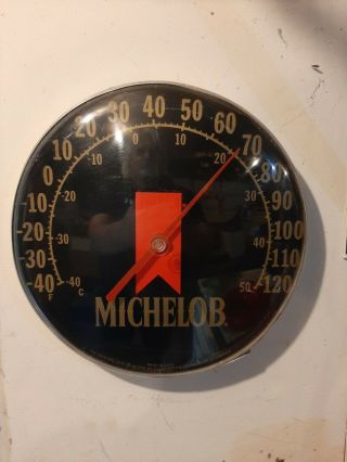 Vtg Jumbo Dial Ohio Thermometer Co.  Michelob 12 " Thermometer