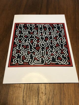 Postcard Keith Haring Untitled 1986 Blck White Red Vtg