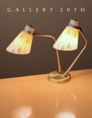 Mid Century Modern Fiberglass Shade Desk Lamp Vtg 1950 Retro Decor Lightolier