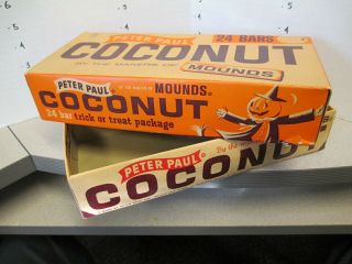 Mounds Coconut 1950s Halloween Scarecrow Candy Bar Box Store Display Peter Paul