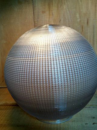 Vtg Round Ball Holophane Glass Antique Globe Pendant Light Shade Prismatic 8 "