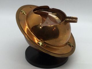 Vintage 1930s Art Deco Atomic Revere Saturn Copper Planet Ashtray Flip - up Insert 2