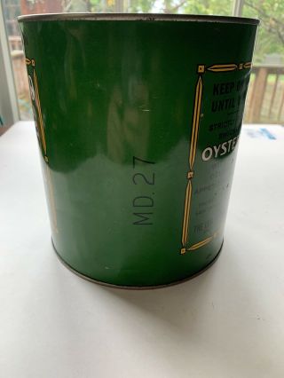 Vintage 1 Gallon Sun Brand Oyster Tin/Can 2