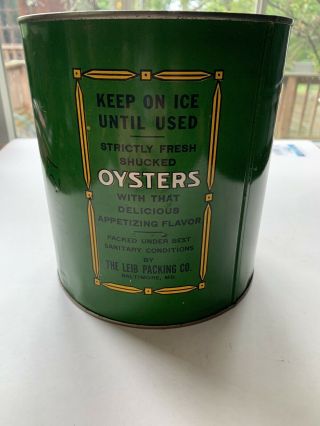 Vintage 1 Gallon Sun Brand Oyster Tin/Can 3